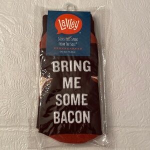 Bring Me Some Bacon- Lavley Funny Novelty Sock- New in Package- Adult Size